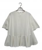 YORIヨリ）の古着「ヘムフレアリコットカットソー」｜ホワイト