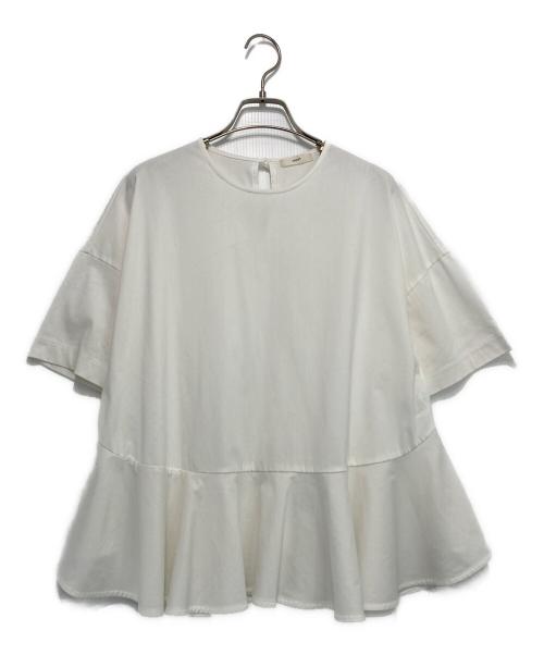 YORI（ヨリ）YORI (ヨリ) ヘムフレアリコットカットソー ホワイト サイズ:Fの古着・服飾アイテム