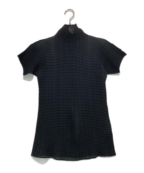 ISSEY MIYAKE（イッセイミヤケ）ISSEY MIYAKE (イッセイミヤケ) プリーツ半袖カットソー ブラック サイズ:2の古着・服飾アイテム