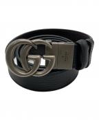 GUCCIグッチ）の古着「ダブルG リバーシブル スリムベルト」｜ブラック×ブラウン