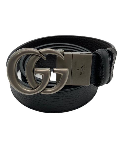 GUCCI（グッチ）GUCCI (グッチ) ダブルG リバーシブル スリムベルト ブラック×ブラウン サイズ:90・36の古着・服飾アイテム