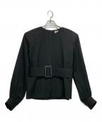 TOD'Sトッズ）の古着「ベルテッドショルダーパッドブラウス」｜ブラック