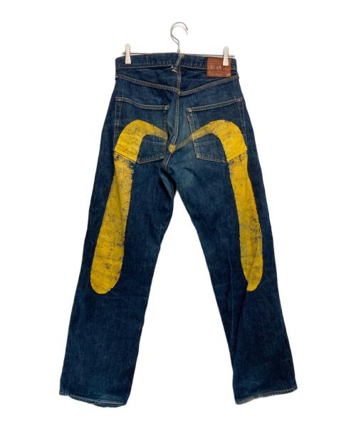 EVISU（エヴィス）EVISU (エヴィス) No.2 ビッグカモメプリントデニムパンツ インディゴ サイズ:32×35の古着・服飾アイテム