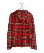 45rpm45アールピーエム）の古着「チェックウールジャケット」｜レッド
