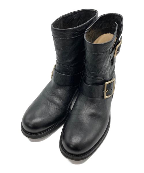 JIMMY CHOO（ジミーチュウ）JIMMY CHOO (ジミーチュウ) YOUTHバイカーブーツ ブラック サイズ:36½の古着・服飾アイテム