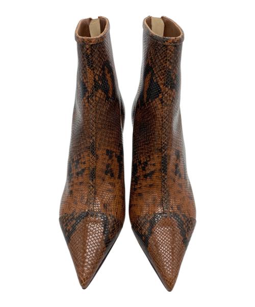 JIMMY CHOO（ジミーチュウ）JIMMY CHOO (ジミーチュウ) KIX 65 パイソンプリントブーツ ブラウン サイズ:36½の古着・服飾アイテム