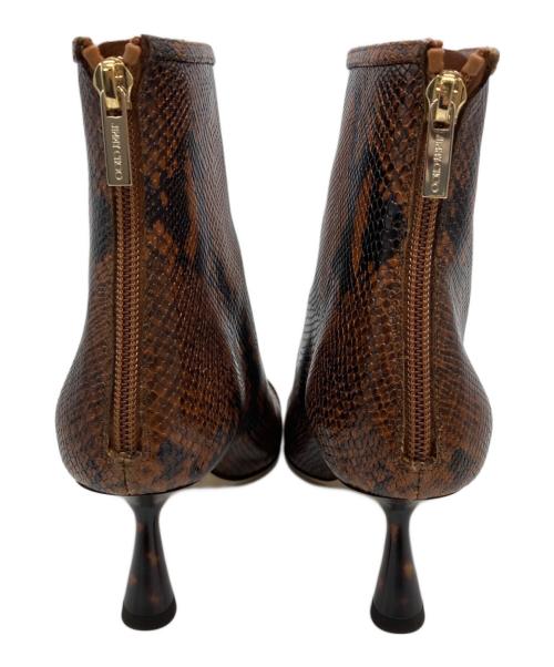 JIMMY CHOO（ジミーチュウ）JIMMY CHOO (ジミーチュウ) KIX 65 パイソンプリントブーツ ブラウン サイズ:36½の古着・服飾アイテム