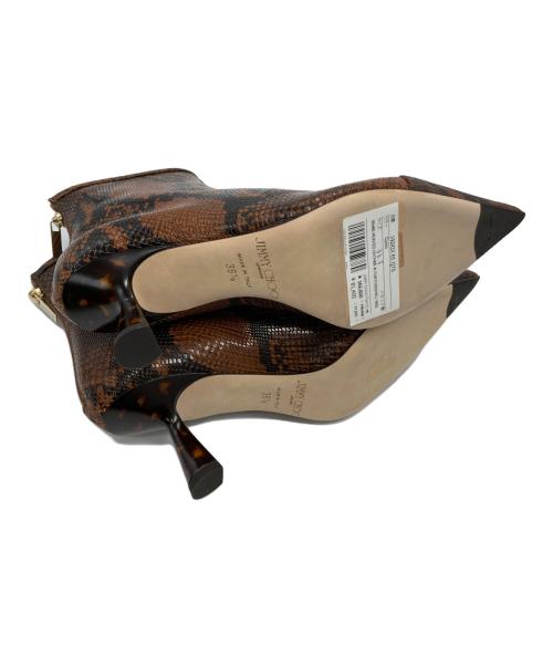 JIMMY CHOO（ジミーチュウ）JIMMY CHOO (ジミーチュウ) KIX 65 パイソンプリントブーツ ブラウン サイズ:36½の古着・服飾アイテム