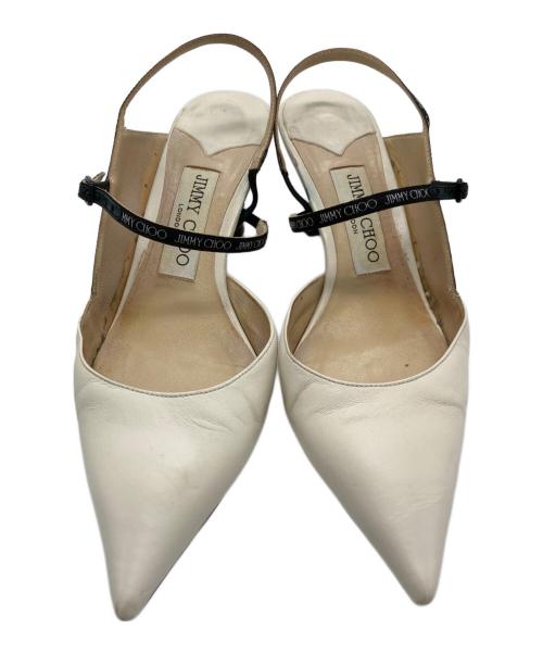 JIMMY CHOO（ジミーチュウ）JIMMY CHOO (ジミーチュウ) ロゴストラップパンプス ベージュ サイズ:36½の古着・服飾アイテム