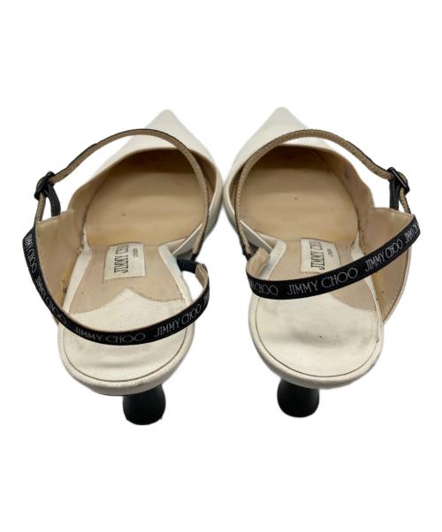 JIMMY CHOO（ジミーチュウ）JIMMY CHOO (ジミーチュウ) ロゴストラップパンプス ベージュ サイズ:36½の古着・服飾アイテム