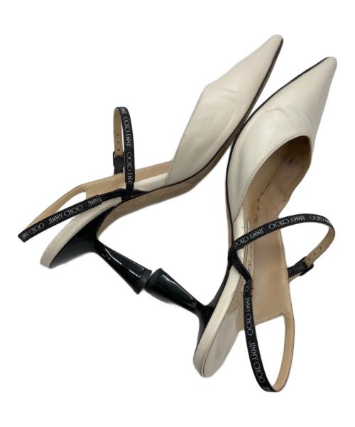 JIMMY CHOO（ジミーチュウ）JIMMY CHOO (ジミーチュウ) ロゴストラップパンプス ベージュ サイズ:36½の古着・服飾アイテム