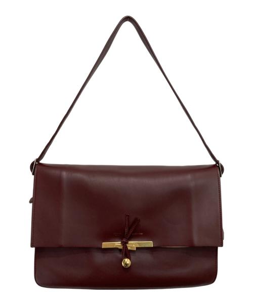 CELINE（セリーヌ）CELINE (セリーヌ) クラスプ フォールドオーバー ショルダーバッグ ボルドーの古着・服飾アイテム