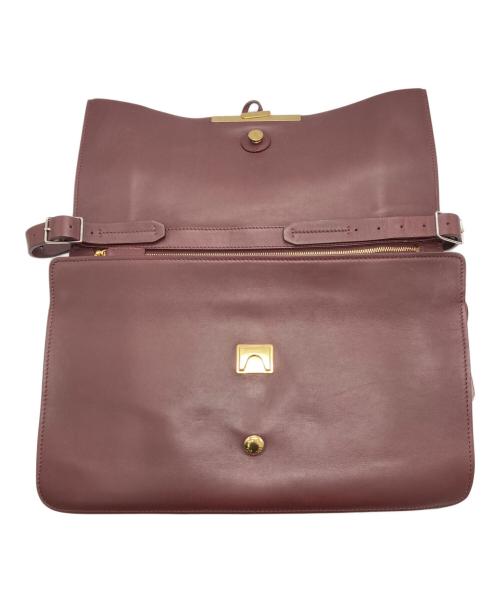 CELINE（セリーヌ）CELINE (セリーヌ) クラスプ フォールドオーバー ショルダーバッグ ボルドーの古着・服飾アイテム