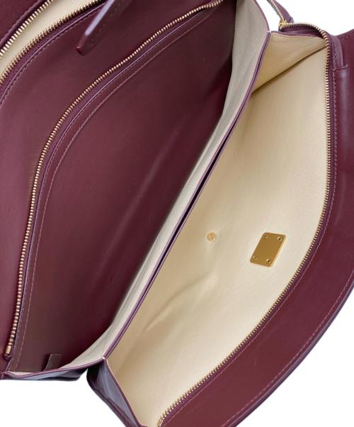 CELINE（セリーヌ）CELINE (セリーヌ) クラスプ フォールドオーバー ショルダーバッグ ボルドーの古着・服飾アイテム