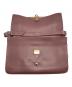 中古・古着 CELINE (セリーヌ) クラスプ フォールドオーバー ショルダーバッグ ボルドー：37000円