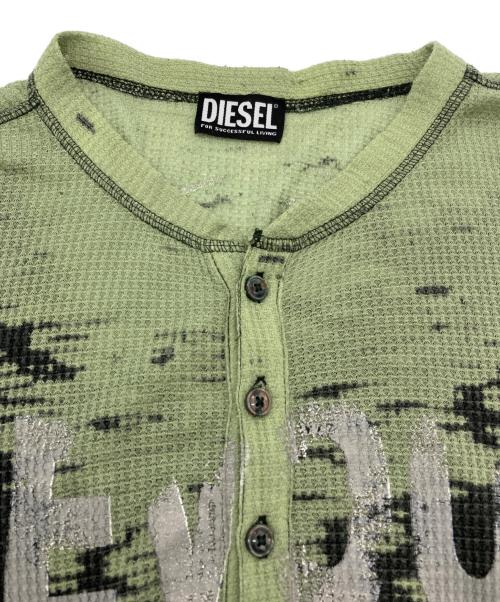 DIESEL（ディーゼル）DIESEL (ディーゼル) サーマルカットソー グリーン サイズ:Lの古着・服飾アイテム