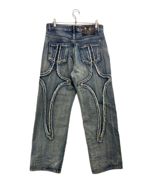 THUG CLUB（サグ クラブ）THUG CLUB (サグ クラブ) Tribal Denim Pants インディゴ サイズ:3の古着・服飾アイテム