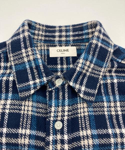 CELINE（セリーヌ）CELINE (セリーヌ) ランバージャック ルーズシャツ ネイビー サイズ:38の古着・服飾アイテム