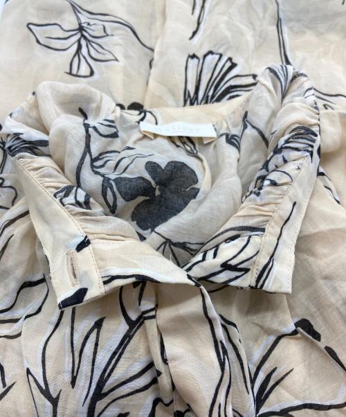 BALLSEY（ボールジィ）BALLSEY (ボールジィ) ワイルドフラワープリント バンドカラーブラウス ベージュ サイズ:36の古着・服飾アイテム