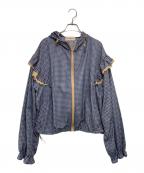 POPPYポピー）の古着「ギンガムチェック ジャケット」｜ブルー×ベージュ