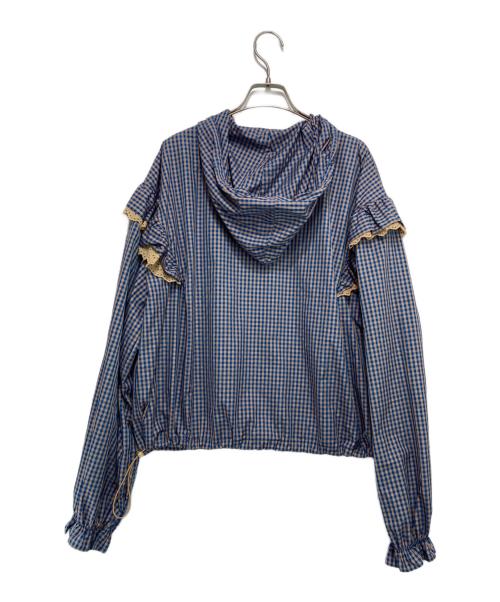 POPPY（ポピー）POPPY (ポピー) ギンガムチェック ジャケット ブルー×ベージュ サイズ:Mの古着・服飾アイテム