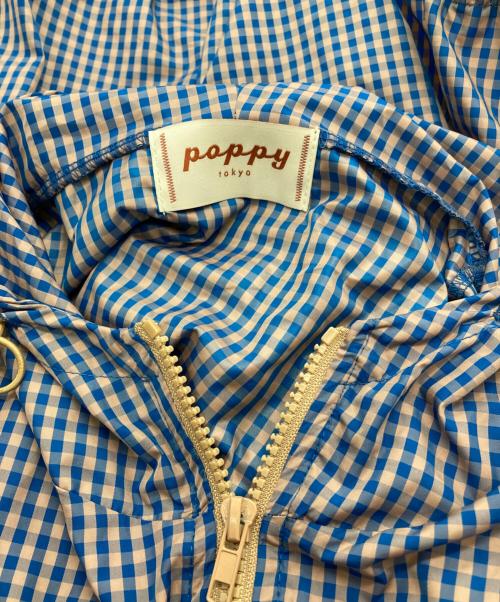 POPPY（ポピー）POPPY (ポピー) ギンガムチェック ジャケット ブルー×ベージュ サイズ:Mの古着・服飾アイテム