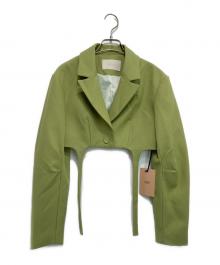 eimy istoire（エイミーイストワール）の古着「カラーデザインショートジャケット」｜グリーン
