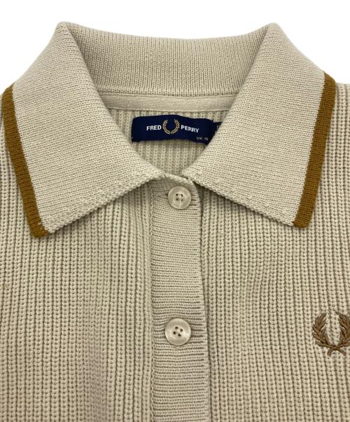 FRED PERRY（フレッドペリー）FRED PERRY (フレッドペリー) 襟付きカーディガン ベージュ サイズ:UK10の古着・服飾アイテム