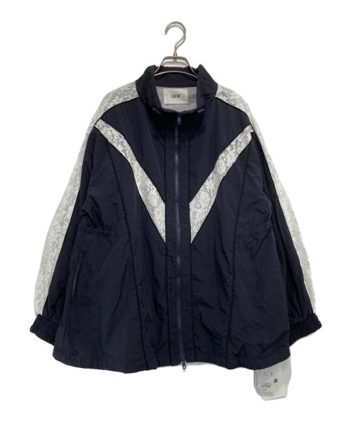 furfur（ファーファー）FURFUR (ファーファー) レースコンビトラックブルゾン ネイビー サイズ:Fの古着・服飾アイテム