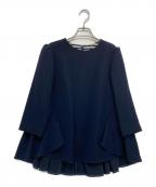 BORDERS at BALCONYボーダーズアットバルコニー）の古着「ボーダーズアットバルコニー バックギャザーブラウス」｜ネイビー
