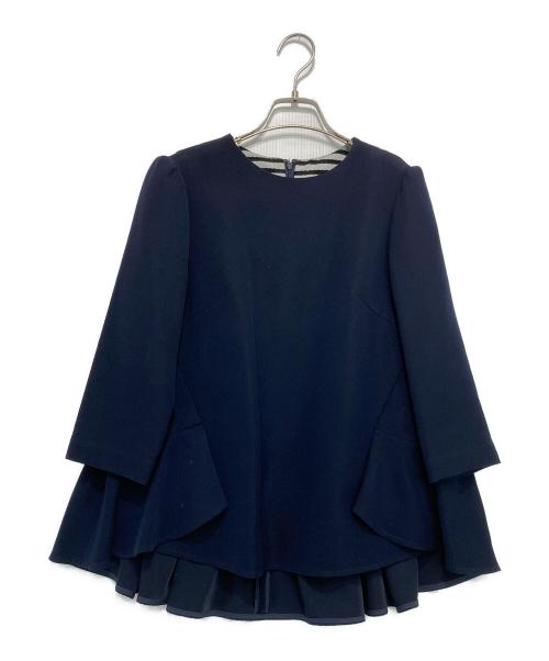 BORDERS at BALCONY（ボーダーズアットバルコニー）BORDERS AT BALCONY (ボーダーズアットバルコニー) ボーダーズアットバルコニー バックギャザーブラウス ネイビー サイズ:38の古着・服飾アイテム