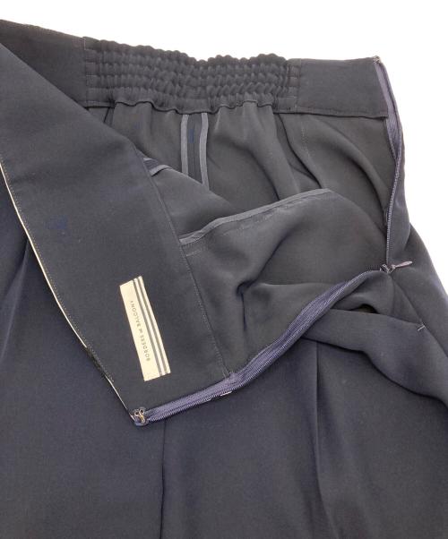 BORDERS at BALCONY（ボーダーズアットバルコニー）BORDERS at BALCONY (ボーダーズアットバルコニー) HIGH-RISE TUCK PANTS ネイビー サイズ:38の古着・服飾アイテム