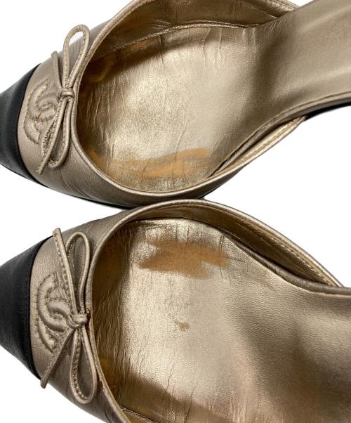 CHANEL（シャネル）CHANEL (シャネル) ココマークバイカラーサンダル ベージュ×ブラック サイズ:38の古着・服飾アイテム