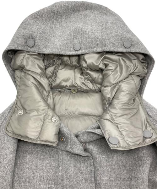 WEEKEND Max Mara（ウィークエンド マックスマーラ）Weekend Max Mara (ウィークエンド マックスマーラ) ダウン切替フーデッドコート グレー サイズ:36の古着・服飾アイテム