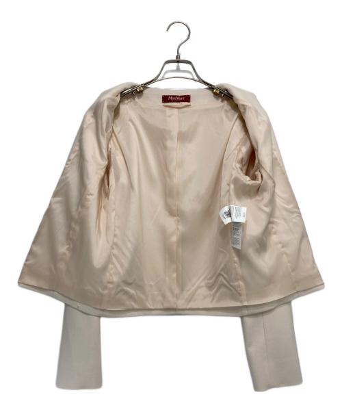 Max Mara Studio（マックスマーラ ストゥディオ）MAX MARA STUDIO (マックスマーラ ストゥディオ) 装飾ノーカラージャケット ピンク サイズ:38（160A/84A）の古着・服飾アイテム