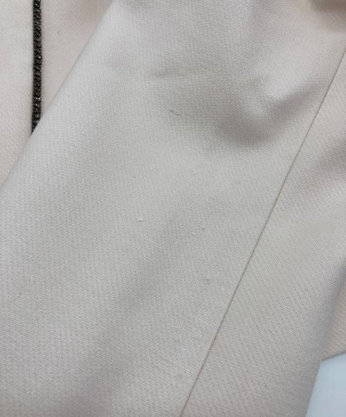 Max Mara Studio（マックスマーラ ストゥディオ）MAX MARA STUDIO (マックスマーラ ストゥディオ) 装飾ノーカラージャケット ピンク サイズ:38（160A/84A）の古着・服飾アイテム