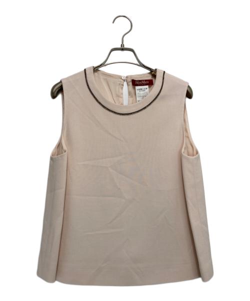 Max Mara Studio（マックスマーラ ストゥディオ）MAX MARA STUDIO (マックスマーラ ストゥディオ) 装飾ノースリーブブラウス ピンク サイズ:42（170/92A）の古着・服飾アイテム
