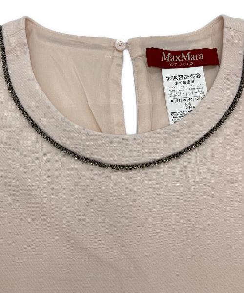Max Mara Studio（マックスマーラ ストゥディオ）MAX MARA STUDIO (マックスマーラ ストゥディオ) 装飾ノースリーブブラウス ピンク サイズ:42（170/92A）の古着・服飾アイテム