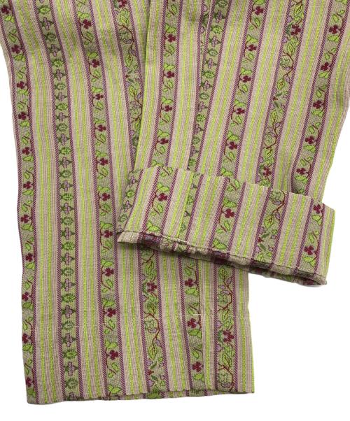 45rpm（45アールピーエム）45rpm (45アールピーエム) コットンリネン フラワージャガードパンツ グリーン サイズ:2の古着・服飾アイテム