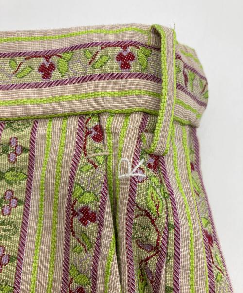 45rpm（45アールピーエム）45rpm (45アールピーエム) コットンリネン フラワージャガードパンツ グリーン サイズ:2の古着・服飾アイテム