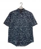 Paul Smith COLLECTIONポールスミス コレクション）の古着「エッチングインザサンプリント半袖シャツ」｜ネイビー