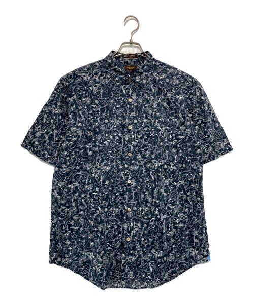 Paul Smith COLLECTION（ポールスミス コレクション）Paul Smith COLLECTION (ポールスミス コレクション) エッチングインザサンプリント半袖シャツ ネイビー サイズ:Lの古着・服飾アイテム