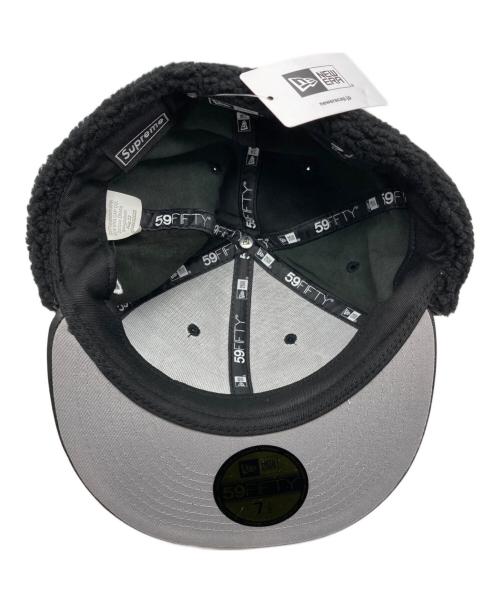 New Era（ニューエラ）New Era (ニューエラ) Supreme (シュプリーム) Leather Earflap Box Logo キャップ ブラック サイズ:7½　59.6cmの古着・服飾アイテム
