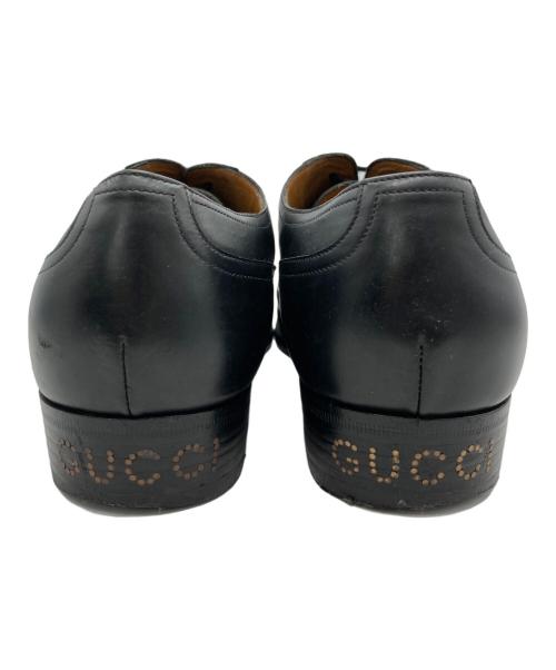 GUCCI（グッチ）GUCCI (グッチ) ヒールロゴストレートチップシューズ ブラック サイズ:9の古着・服飾アイテム