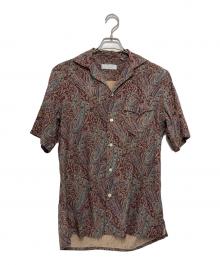 Pilgrim（ピルグリム）の古着「レーヨンキュプラシルク オープンカラーシャツ」｜ブラウン