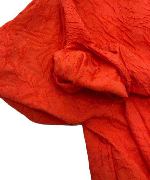 BALLSEY（ボールジィ）BALLSEY (ボールジィ) フラワージャカード ツイストスリーブブラウス オレンジ サイズ:36の古着・服飾アイテム