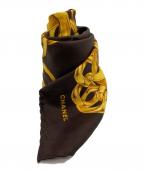 CHANELシャネル）の古着「ココマーク チェーン柄スカーフ」｜ブラウン