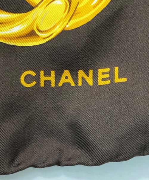 CHANEL（シャネル）CHANEL (シャネル) ココマーク チェーン柄スカーフ ブラウンの古着・服飾アイテム