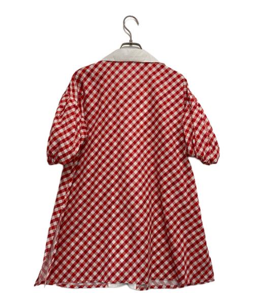 rosy monster（ロージーモンスター）rosy monster (ロージーモンスター) ギンガムチェックパフスリーブブラウス ブルー サイズ:Fの古着・服飾アイテム