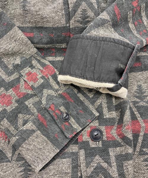 RRL（ダブルアールエル）RRL (ダブルアールエル) ネイティブ柄ショールカラースウェットジャケット グレー サイズ:XLの古着・服飾アイテム